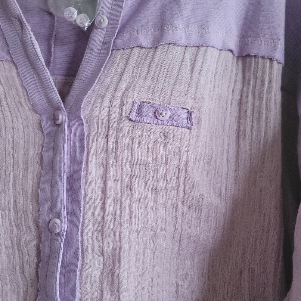 Urban Outfitters, Out From Under, Lightweight Button Up Blouse, Lilac, Size XS - Picture 4 of 7
